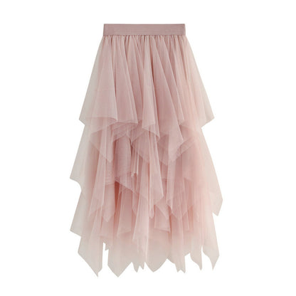 Multi Color Irregular Mesh Skirt