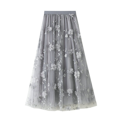 3D Puff Floral Skirt