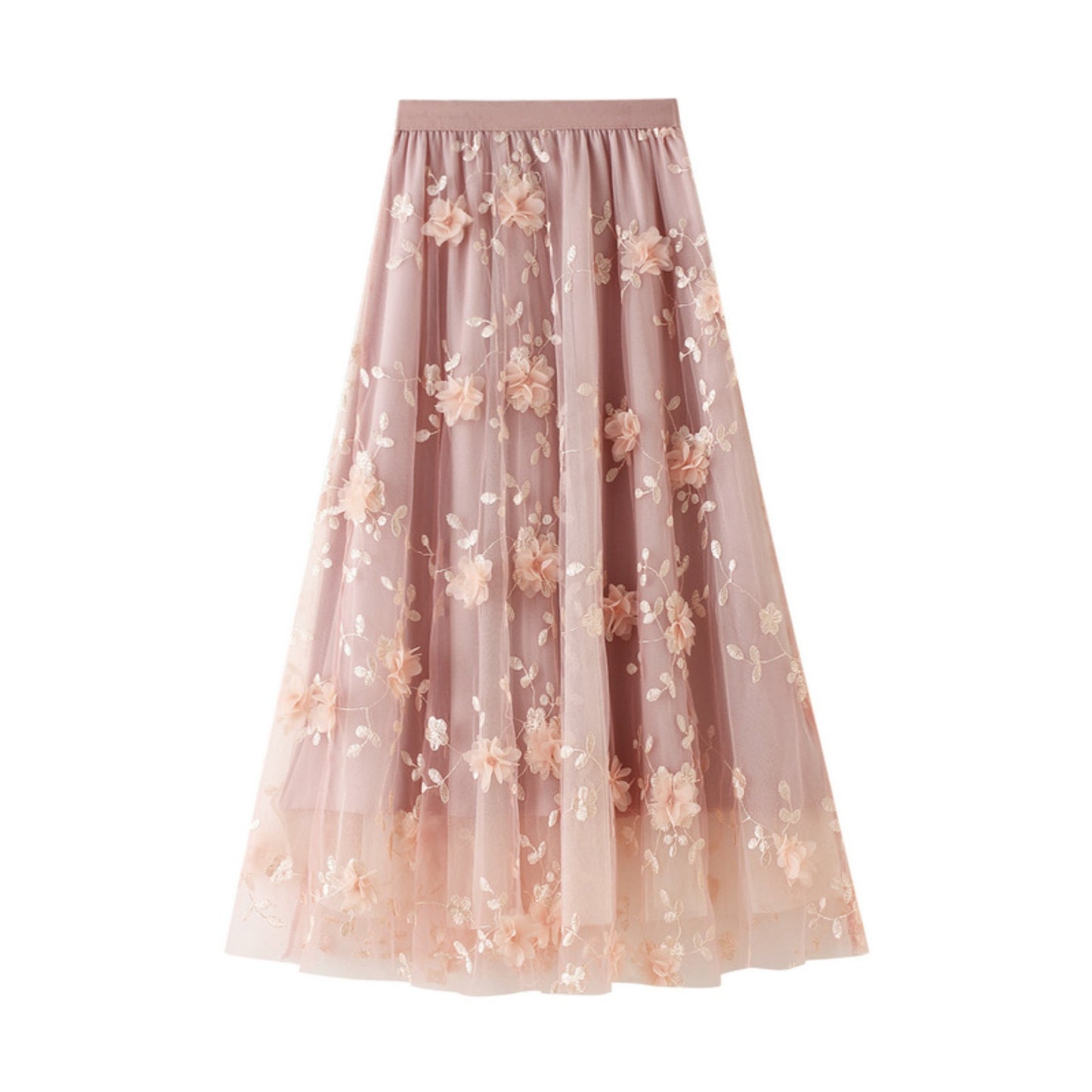 3D Puff Floral Skirt