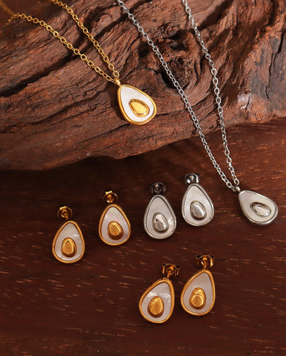 Avocado Necklace and Earrings Jewelry Set/Waterproof