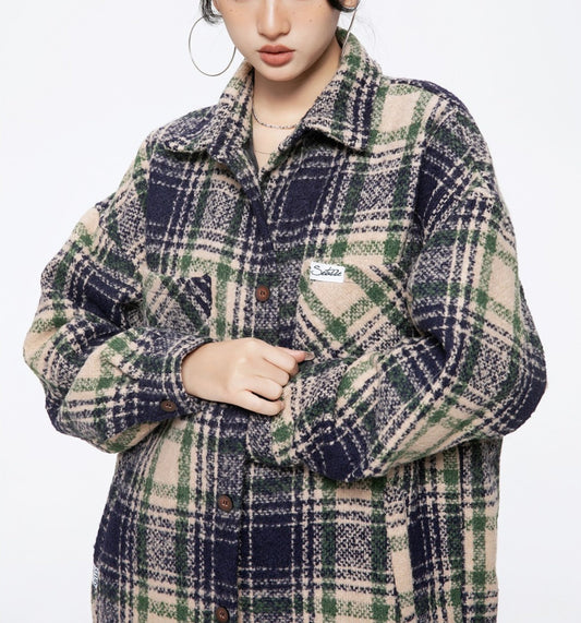 Retro Plaid Shirt Loose Jacket