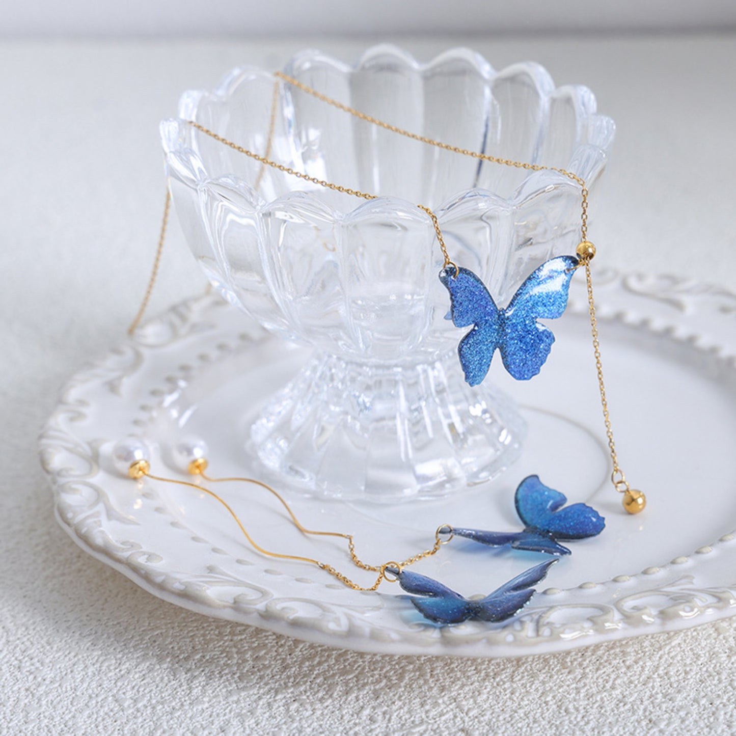 Butterfly Pendant Jewelry Set/Waterproof