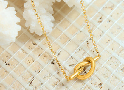 Knotted Heart Love Pendant Necklace/Waterproof