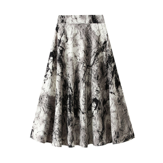 Art A-line Midi Long Skirt