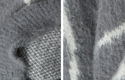 Unisex Textured Pattern Knit Sweater