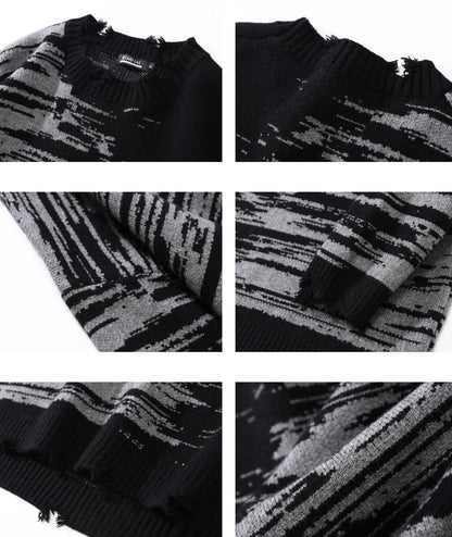 Unisex Zebra Print Knitted Sweater