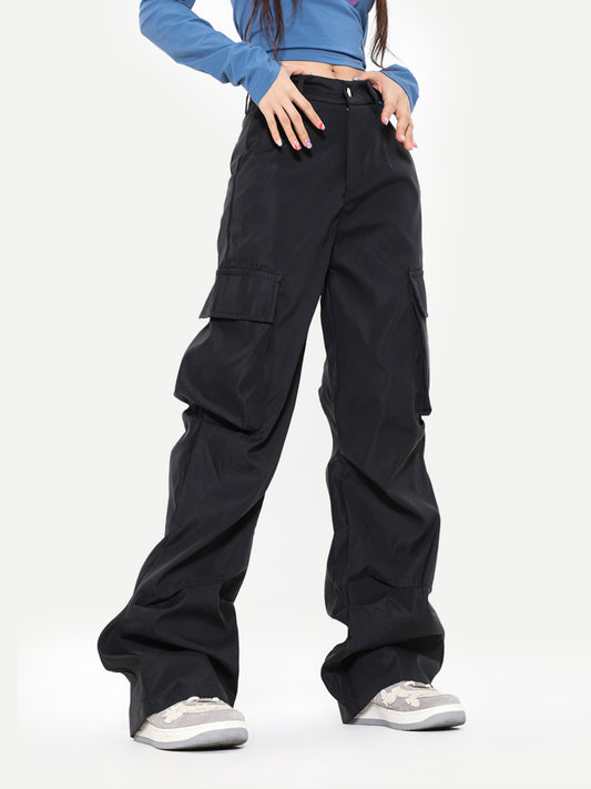 Unisex 2 Colors Mid Waist Casual Trousers Cargo Pant