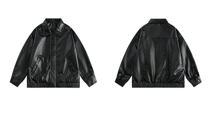 Lapel Leather Jacket
