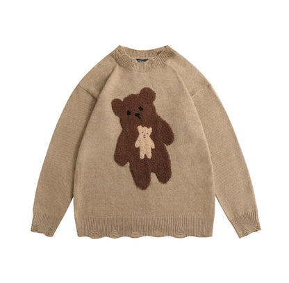 Unisex Cute Cartoon Bear Knit Sweater