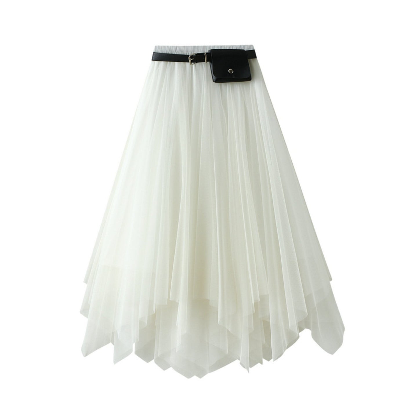 Mesh Tulle Skirt With Small Waist Bag