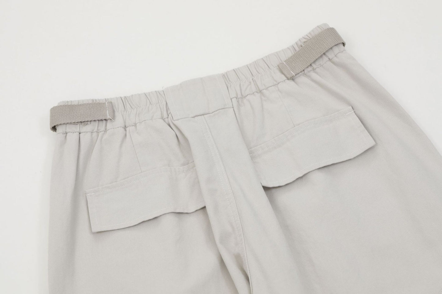 Unisex 2 Colors Gray and Beige Adjustable Large Pocket Trousers