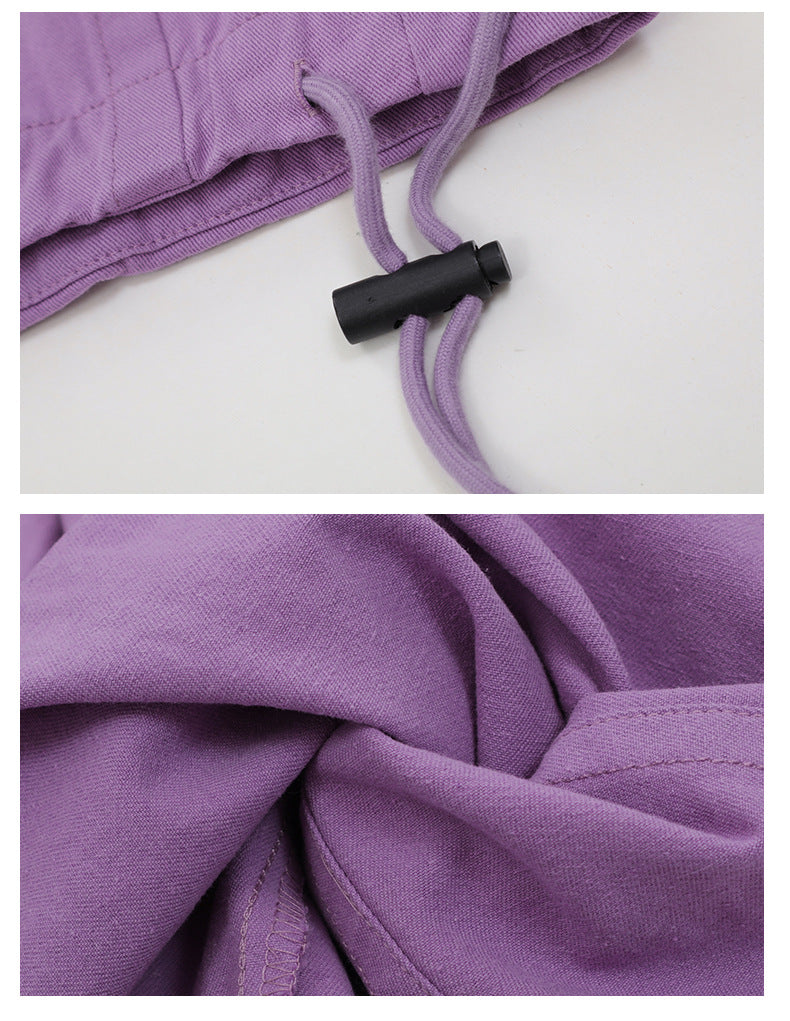 Unisex Purple High Waist Big pocket Cargo Dance Pants