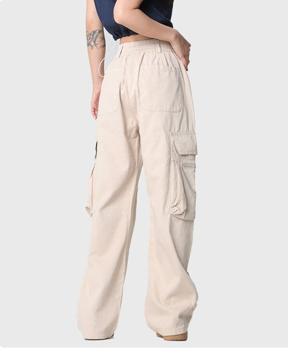 Unisex 4 Colors Big pocket High Waist Cargo Pants