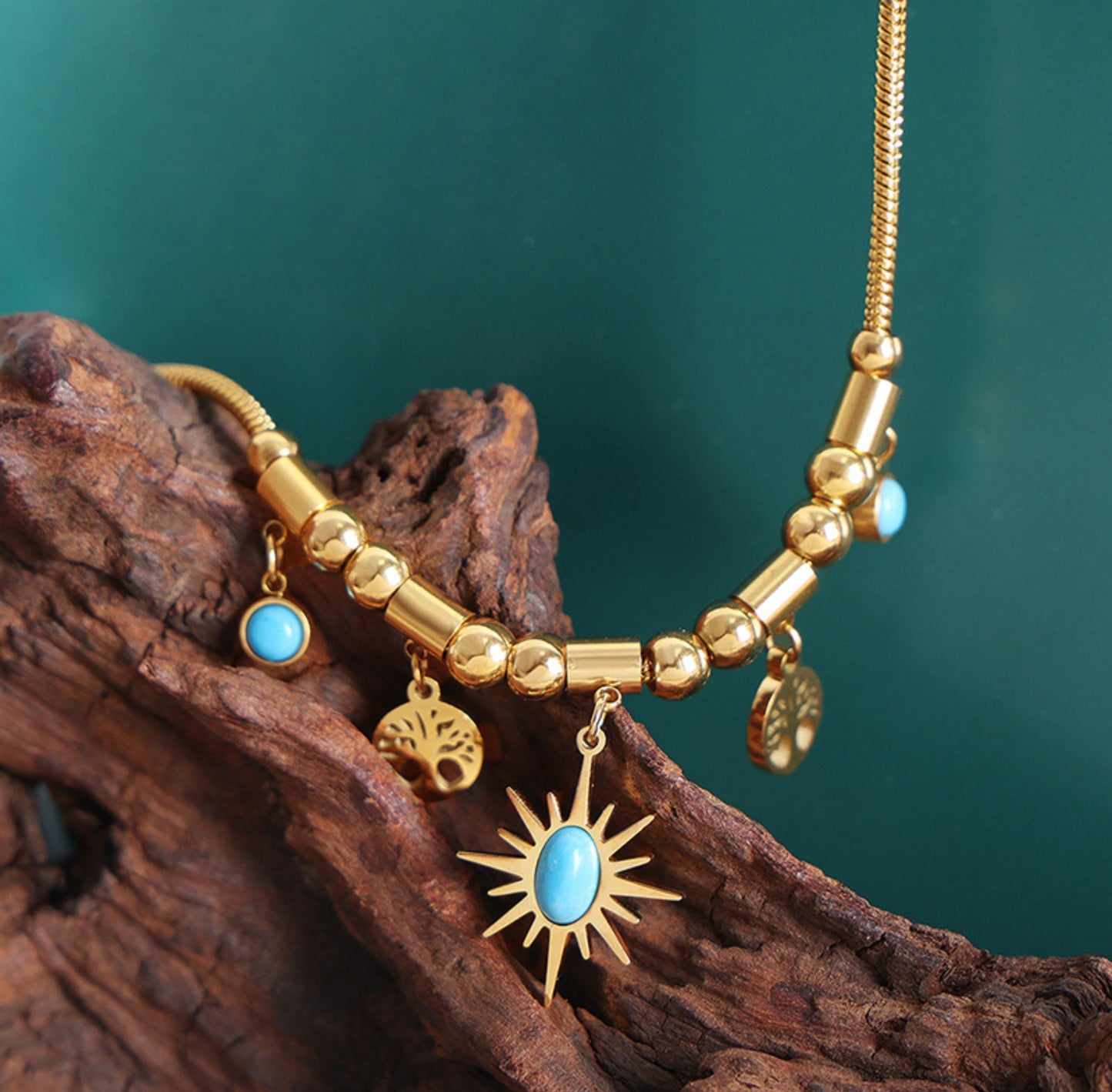 Life Tree Necklace Bracelet Jewelry Set/Waterproof