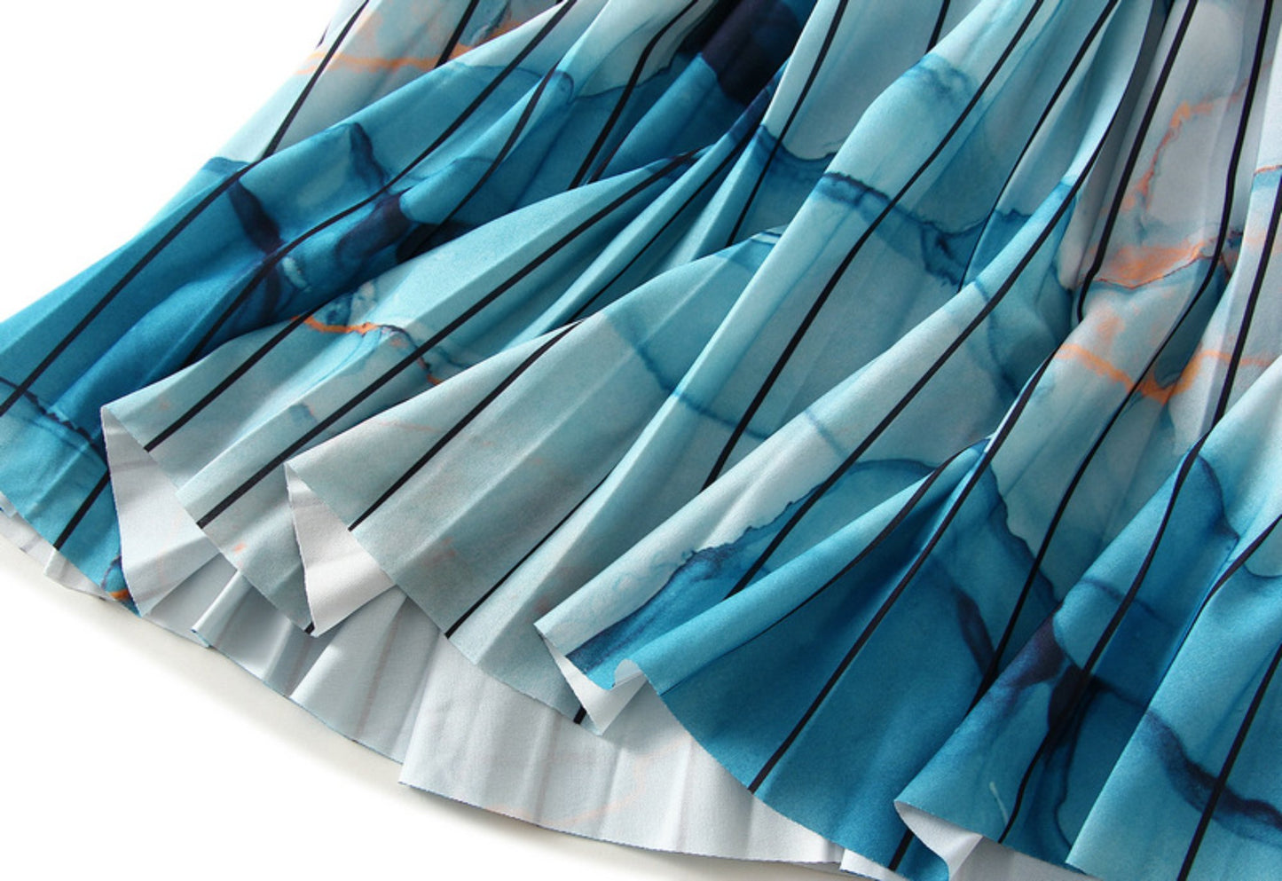 Retro Gradient Print Midi Skirt