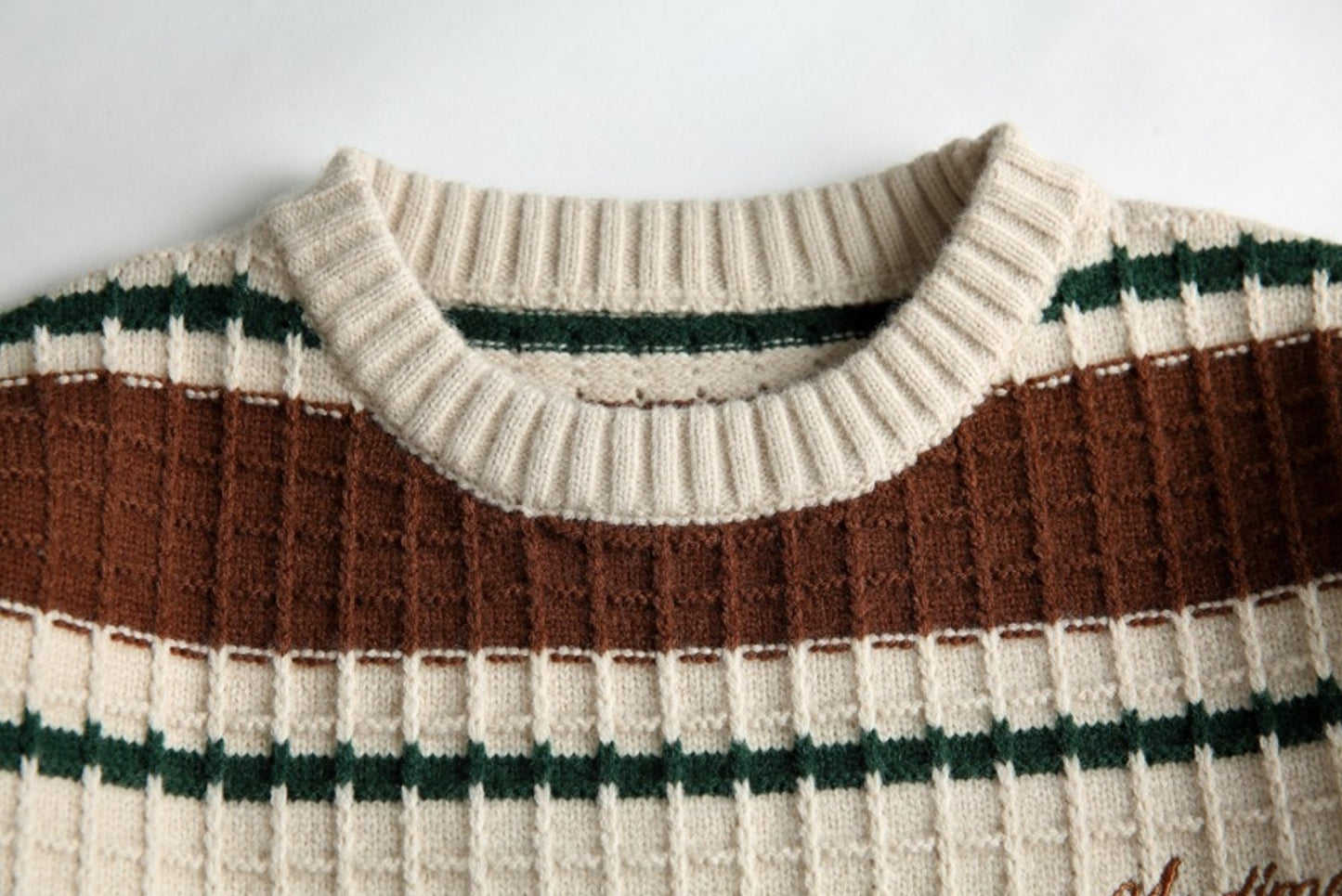 3 Colors Retro Striped Pullover Knitted Sweater