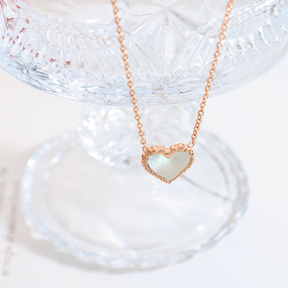 White Seashell Pendant Love Necklace/Waterproof