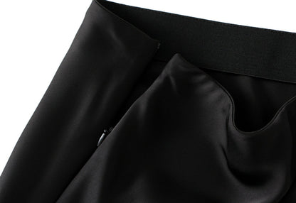 Faux Silk A-line Skirt