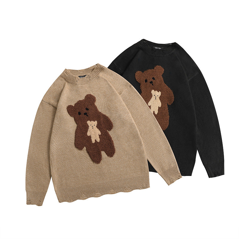 Unisex Cute Cartoon Bear Knit Sweater