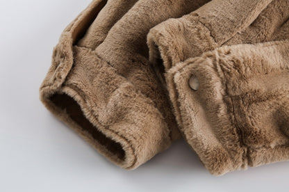 Retro Campus Style Winter Plush Cotton Reversible Coat