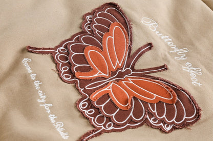 Retro Butterfly Embroidered Winter Cotton Coat