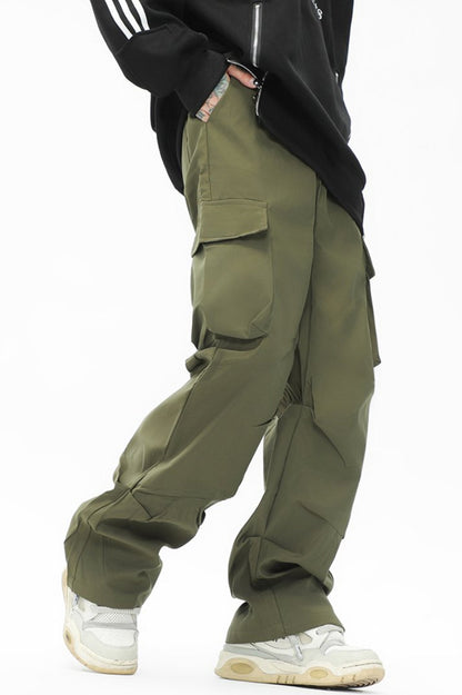 Unisex 2 Colors Mid Waist Casual Trousers Cargo Pant
