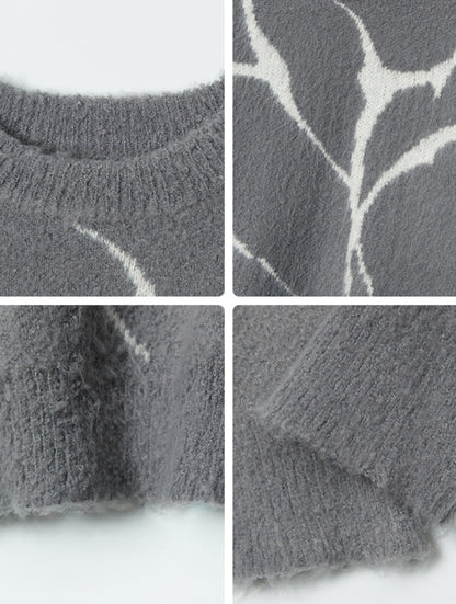 Unisex Textured Pattern Knit Sweater