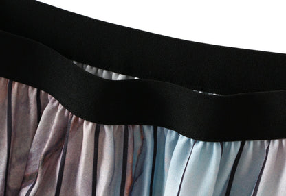 Retro Gradient Print Midi Skirt