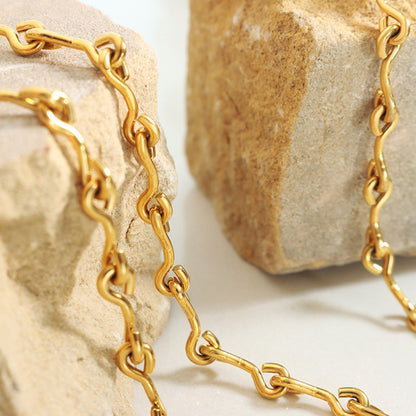 Hook Type Splicing Chain Necklace Bracelet Jewelry Set/Waterproof