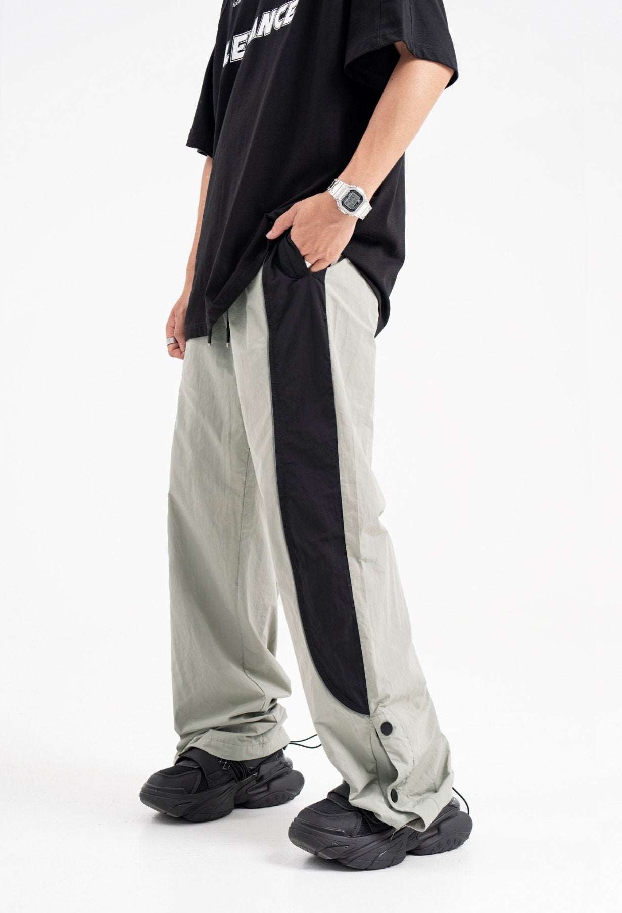 Unisex High Street Color Block Trousers