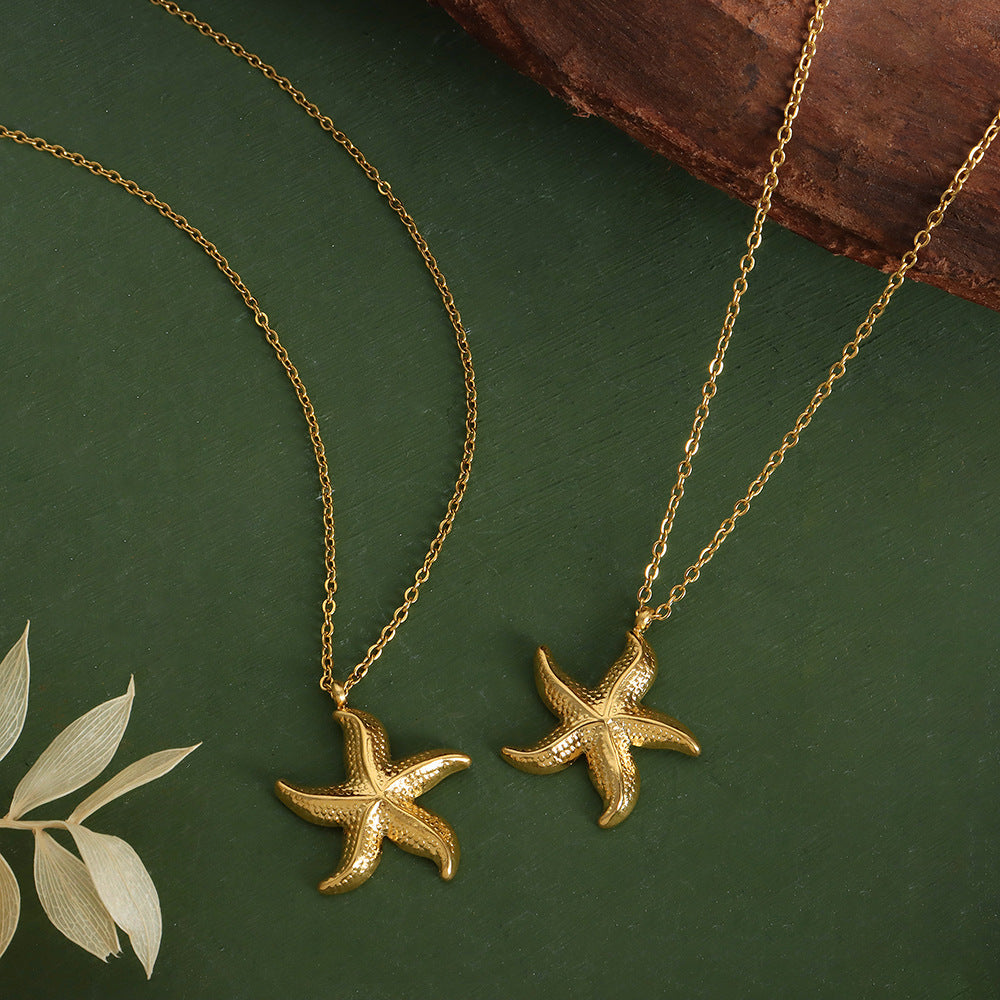 Starfish Pendant Necklace/Waterproof