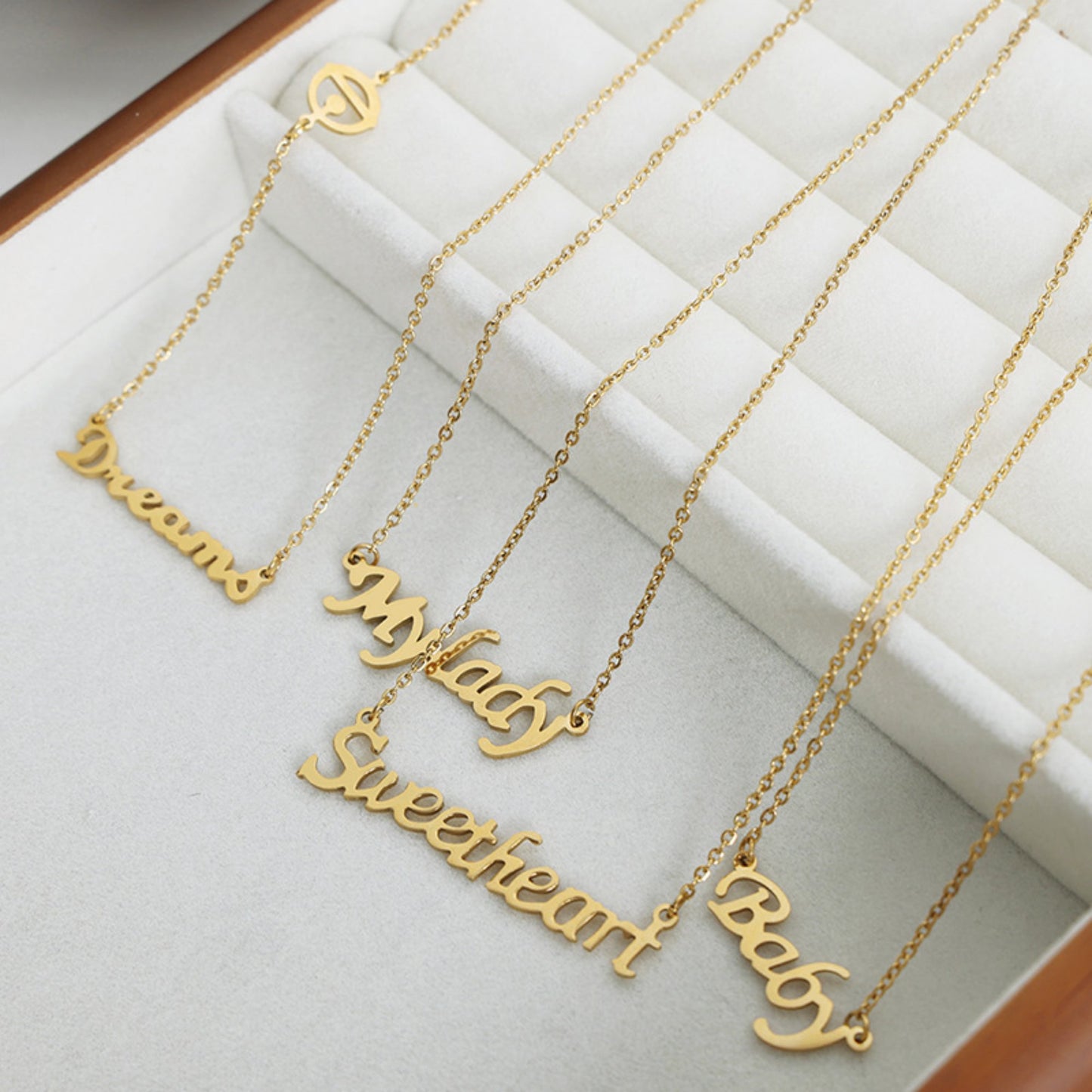 Letter Pendant Necklace/Waterproof