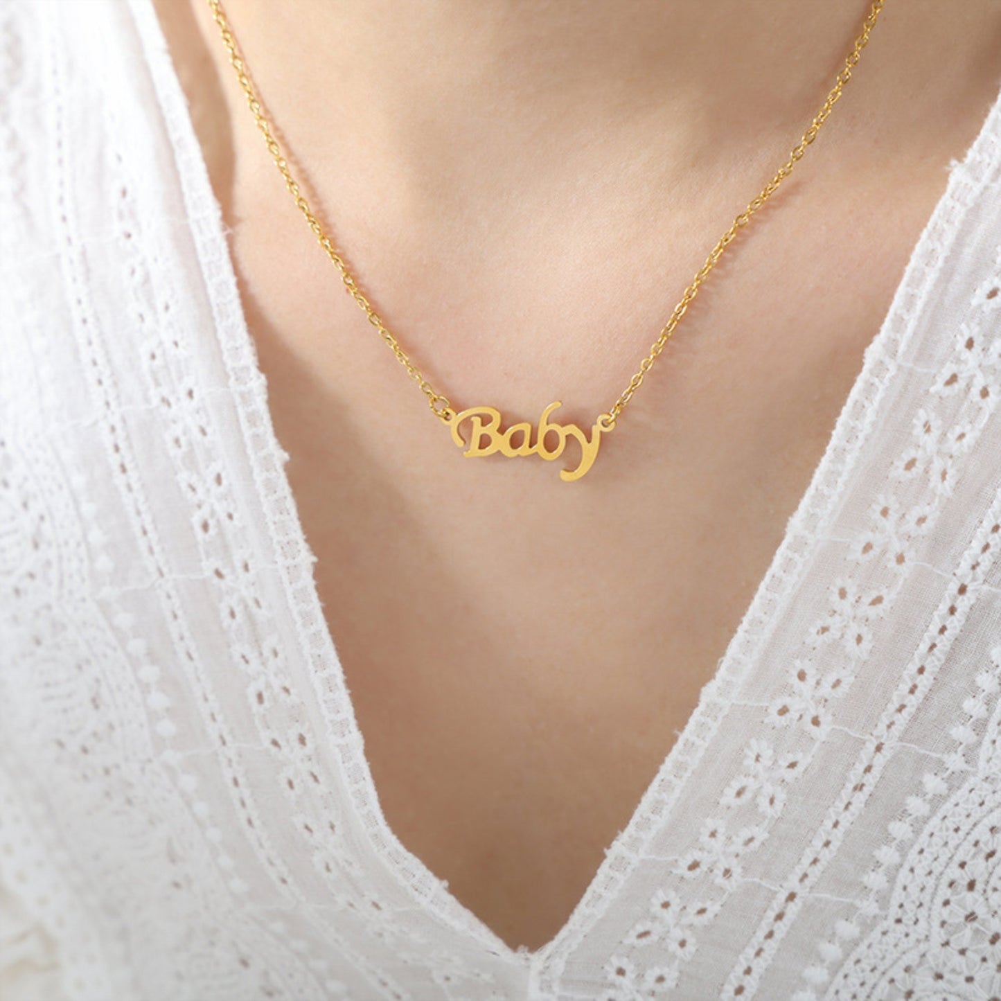 Letter Pendant Necklace/Waterproof