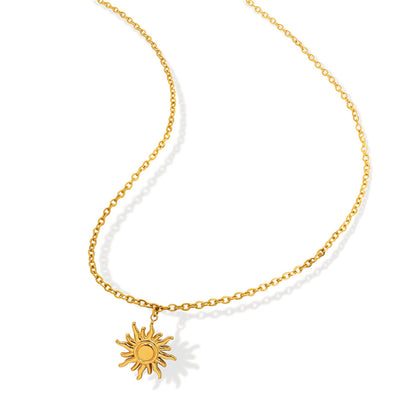 Little Small Sun Pendant Choke Necklace/Waterproof