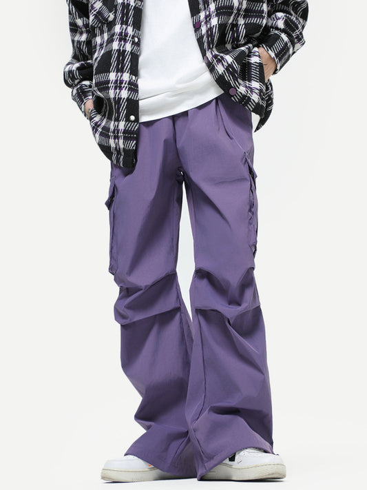 Unisex 3 Colors Black Gray Purple Trousers Pant