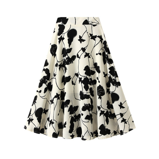 Chiffon floral A-line skirt