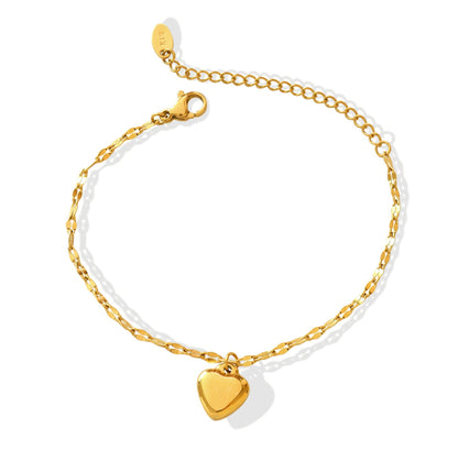 Heart Pendant Chain Bracelet/Waterproof