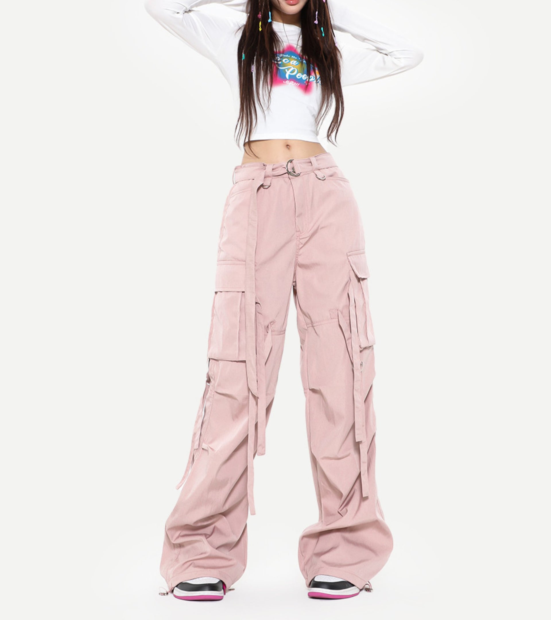 Vibrant M.i.U - Pink Color Pops Cargo Pants