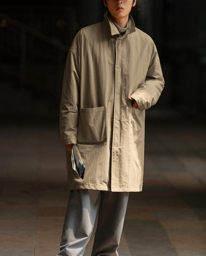 Japanese Style Mid-length Loose Lapel Thin Coat