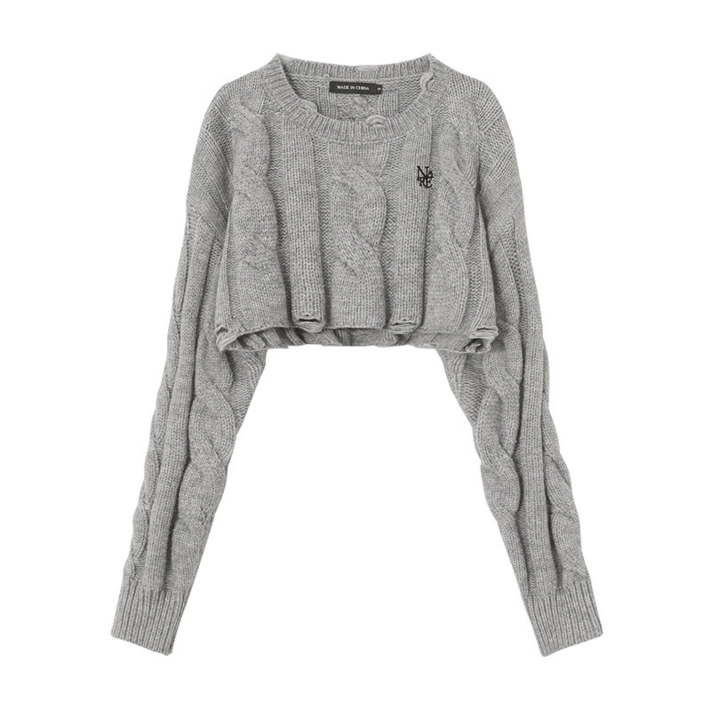 3 Colors Navel-baring Short Long-sleeved Pullover Sweater