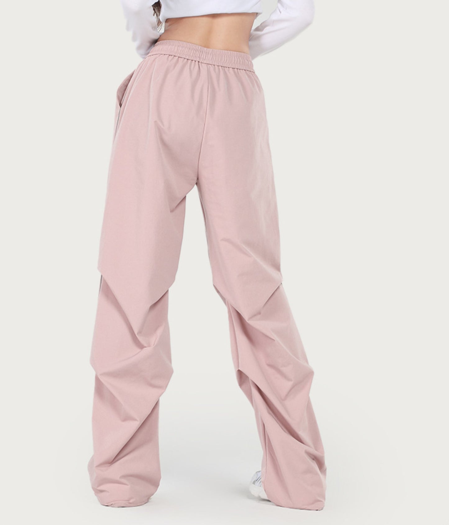 Unisex 3 Colors Pink Black Khaki Color Mid Waist Cargo Pant